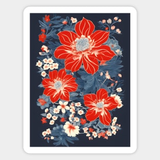 Kimono Flowers Design Magnet